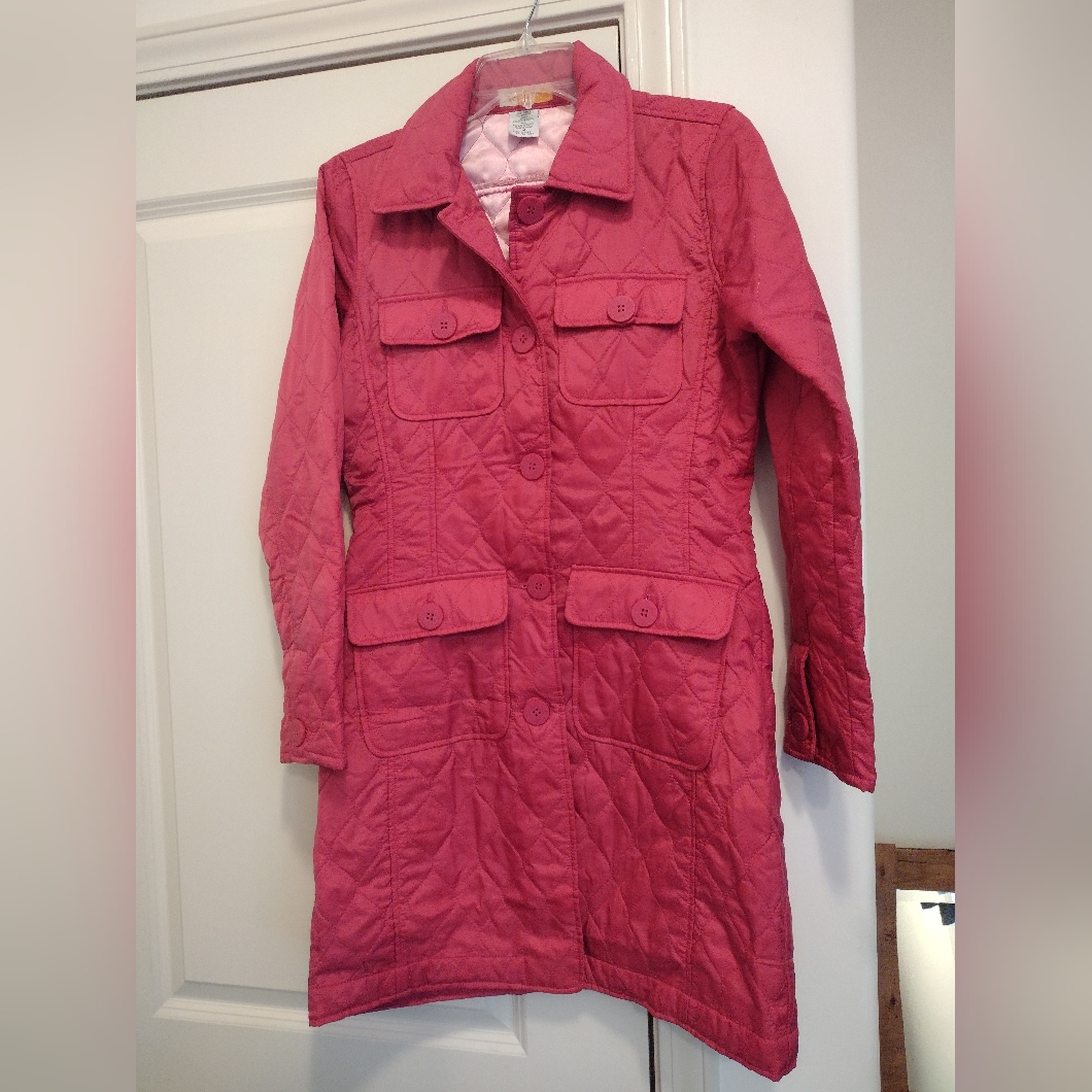 Anthropologie Tulle Pink Quilted Coat Size Medium (Small Fit)